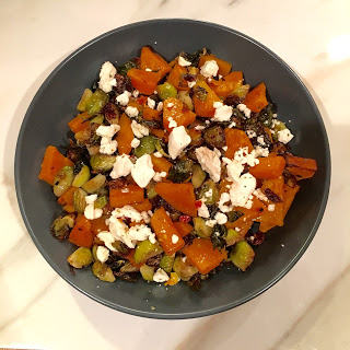 roasted butternut squash and brussels