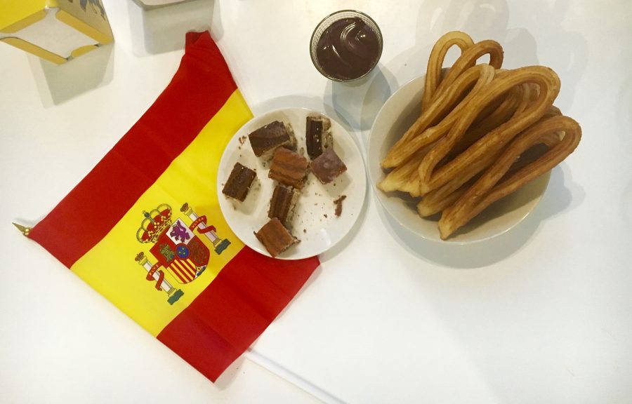 Breakfast Chocolate and Churros at Sungate One Hostel in Madrid