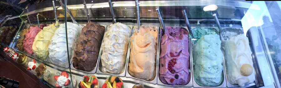 row of gelato italy travel blogger rome 