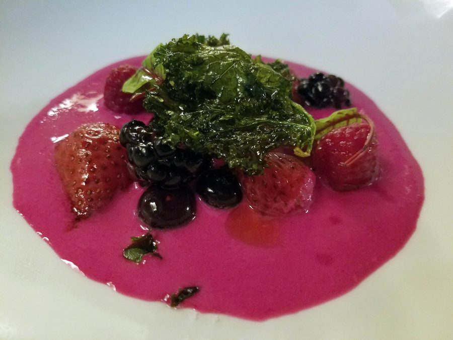 Berry yogurt with kale at the Festival Gourmet Barcelo, a food festival at Barcelo Maya Grand Resort held yearly. 