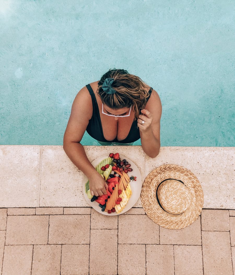 Pool snacking at The Ritz-Carlton Key Biscayne in Miami. This is the best hotel in Florida