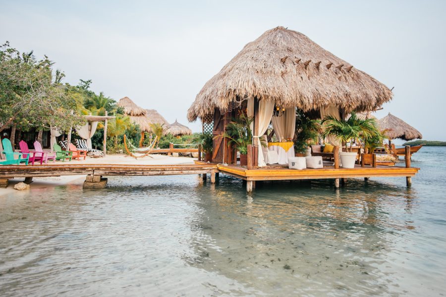 The overwater restaurant at Aruba Ocean Villas