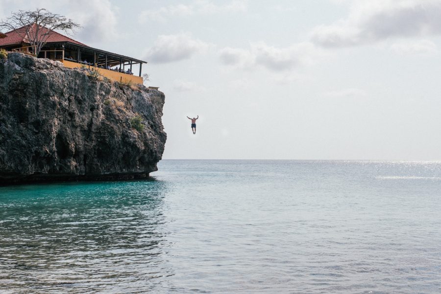 Jumping from cliffs is one of the most adventurous things to do in Curacao