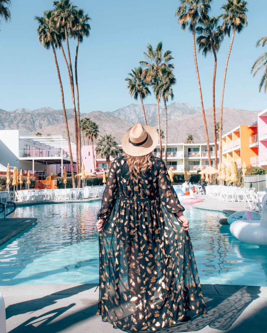 Planning a girlfriends' getaway to Palm Springs? If you're wondering where to stay, this colorful motel is one of the coolest places to stay in Palm Springs!
