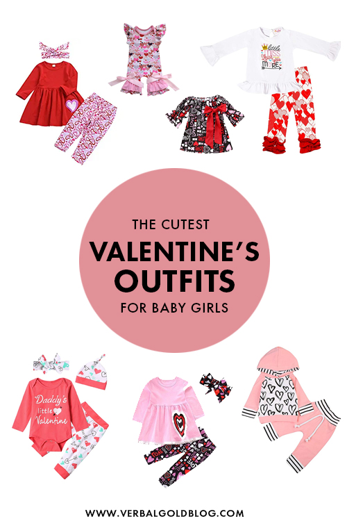 Looking for the perfect Valentines Day outfit for your baby girl? We've rounded up a few of our favorite valentines day outfits for babies to inspire you! #Valentines