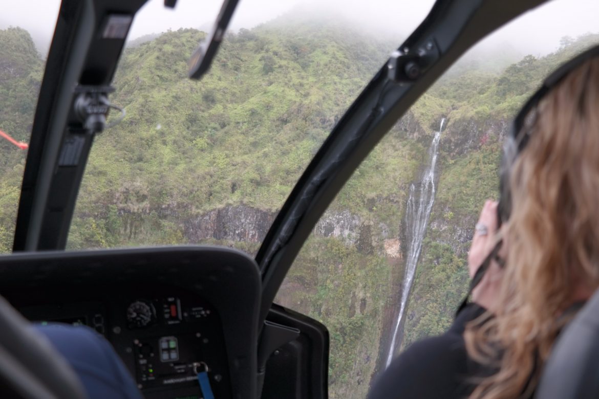 A helicopter ride over Maui, Hawaii