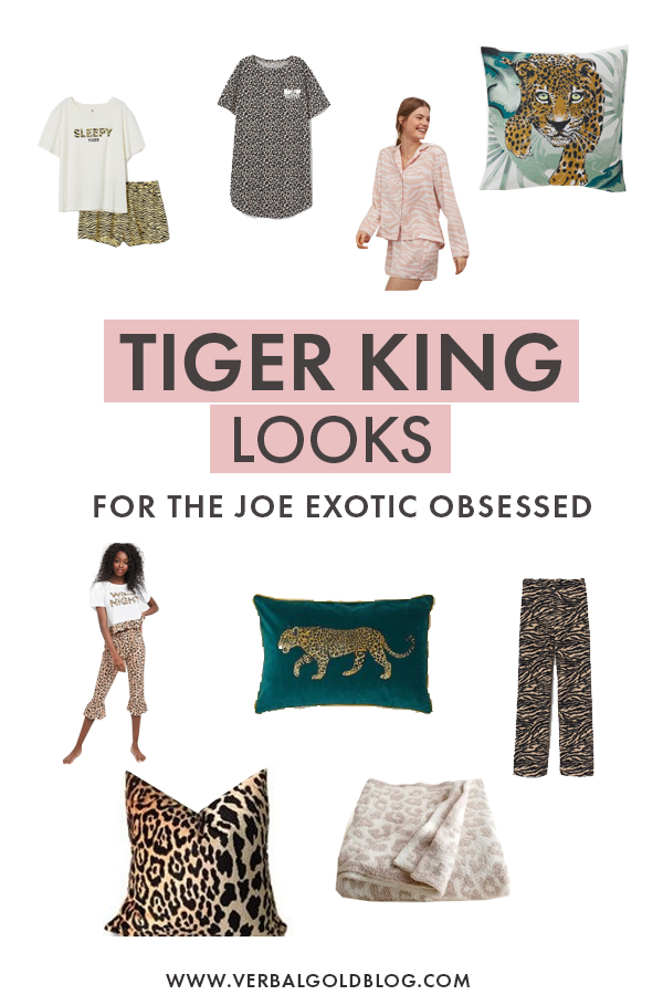 Obsessed with Tiger King? If you're loving the new Netflix star and want to dress up or decorate your home like Joe Exotic, here are all the best tiger and leopard print pajamas and home decor out there! #TigerKing