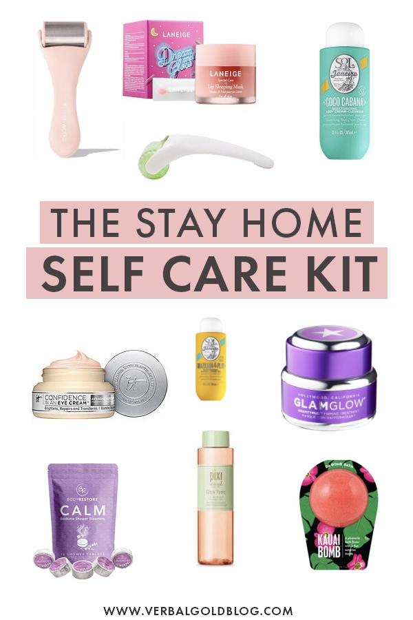 The ultimate self care kit with everything you need for an at home spa day. If you want to practice self care at home, here are the top products you need to set up the perfect home spa!