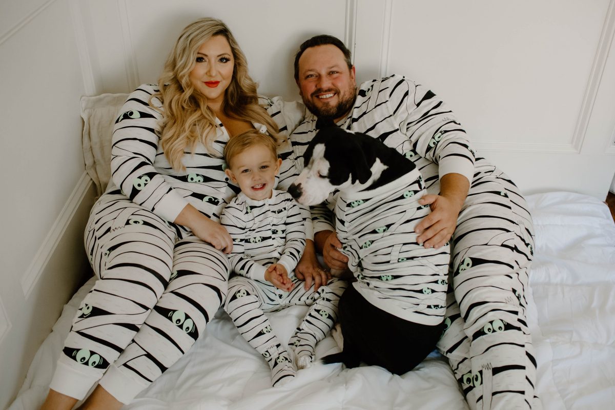 family halloween pajama set for mom dad baby boy and the dogs