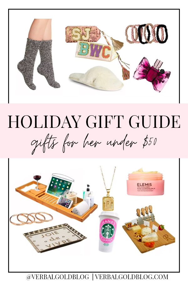 gifts for her under 50. gift guide for women. what to gift her for christmas.